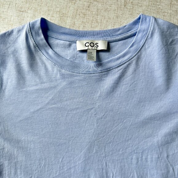COS Regular Fit Cotton T-Shirt Light Blue XXS - Picture 4 of 7